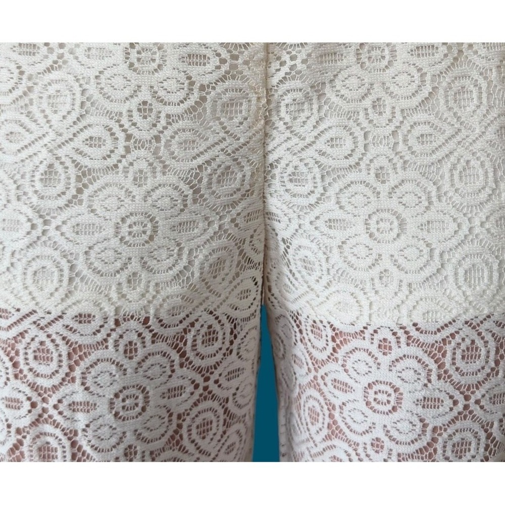 Crochet Lace Wide-Leg Pants‎ MED Fringe Hem Boho Festival Woodstock Palazzo NWT - Picture 7 of 12